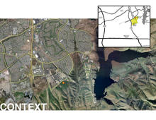 This satellite photo paired with a map show the context of the building site. - Photo Credit: Studio E Architects