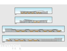 Four computer renderings show the building profile from all directions. - Photo Credit: Studio E Architects
